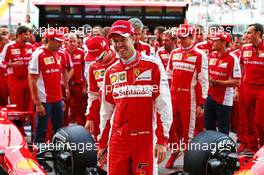 Sebastian Vettel (GER) Ferrari at a team photograph. 04.09.2015. Formula 1 World Championship, Rd 12, Italian Grand Prix, Monza, Italy, Practice Day.