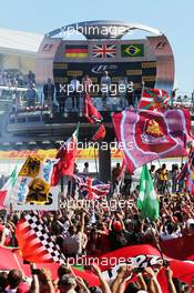 The podium (L to R): Sebastian Vettel (GER) Ferrari, second; Lewis Hamilton (GBR) Mercedes AMG F1, race winner; Felipe Massa (BRA) Williams, third. 06.09.2015. Formula 1 World Championship, Rd 12, Italian Grand Prix, Monza, Italy, Race Day.