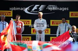 The podium (L to R): Sebastian Vettel (GER) Ferrari, second; Lewis Hamilton (GBR) Mercedes AMG F1, race winner; Felipe Massa (BRA) Williams, third. 06.09.2015. Formula 1 World Championship, Rd 12, Italian Grand Prix, Monza, Italy, Race Day.