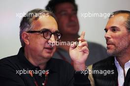 Sergio Marchionne (ITA), Ferrari President and CEO of Fiat Chrysler Automobiles (Left). 05.09.2015. Formula 1 World Championship, Rd 12, Italian Grand Prix, Monza, Italy, Qualifying Day.