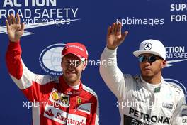 Sebastian Vettel (GER), Scuderia Ferrari and Lewis Hamilton (GBR), Mercedes AMG F1 Team  05.09.2015. Formula 1 World Championship, Rd 12, Italian Grand Prix, Monza, Italy, Qualifying Day.