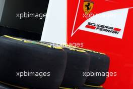 Pirelli tyres for the Ferrari team. 03.09.2015. Formula 1 World Championship, Rd 12, Italian Grand Prix, Monza, Italy, Preparation Day.