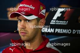 Sebastian Vettel (GER) Ferrari in the FIA Press Conference. 03.09.2015. Formula 1 World Championship, Rd 12, Italian Grand Prix, Monza, Italy, Preparation Day.