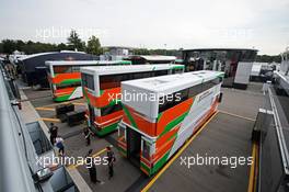 Sahara Force India F1 Team trucks in the paddock. 03.09.2015. Formula 1 World Championship, Rd 12, Italian Grand Prix, Monza, Italy, Preparation Day.