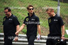 Romain Grosjean (FRA) Lotus F1 Team walks the circuit. 03.09.2015. Formula 1 World Championship, Rd 12, Italian Grand Prix, Monza, Italy, Preparation Day.