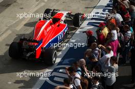 Manor Marussia F1 Team car in the pits. 03.09.2015. Formula 1 World Championship, Rd 12, Italian Grand Prix, Monza, Italy, Preparation Day.