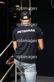 Lewis Hamilton (GBR) Mercedes AMG F1 with blonde hair. 03.09.2015. Formula 1 World Championship, Rd 12, Italian Grand Prix, Monza, Italy, Preparation Day.