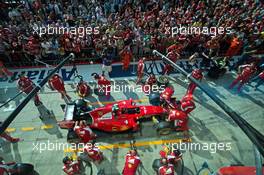 Ferrari practices a pit stop. 03.09.2015. Formula 1 World Championship, Rd 12, Italian Grand Prix, Monza, Italy, Preparation Day.