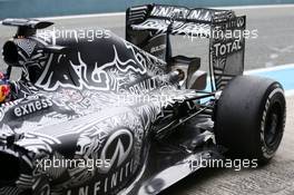 Red Bull Racing RB11 engine cover and rear suspension detail. 02.02.2015. Formula One Testing, Day Two, Jerez, Spain.
