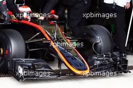 Jenson Button (GBR) McLaren MP4-30 front wing. 02.02.2015. Formula One Testing, Day Two, Jerez, Spain.