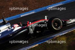 Jenson Button (GBR) McLaren MP4-30. 02.02.2015. Formula One Testing, Day Two, Jerez, Spain.