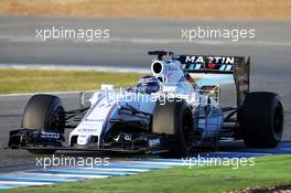 Valtteri Bottas (FIN) Williams FW37 running sensor equipment. 02.02.2015. Formula One Testing, Day Two, Jerez, Spain.