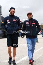 (L to R): Sam Village (GBR) Scuderia Toro Rosso with Carlos Sainz Jr (ESP) Scuderia Toro Rosso. 02.02.2015. Formula One Testing, Day Two, Jerez, Spain.
