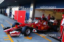 Sebastian Vettel (GER) Ferrari SF15-T leaves the pits. 01.02.2015. Formula One Testing, Day One, Jerez, Spain.