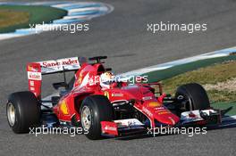 Sebastian Vettel (GER) Ferrari SF15-T. 01.02.2015. Formula One Testing, Day One, Jerez, Spain.
