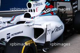 Williams FW37 sidepod detail. 01.02.2015. Formula One Testing, Day One, Jerez, Spain.