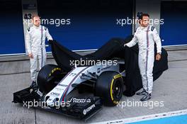 (L to R): Valtteri Bottas (FIN) Williams and Felipe Massa (BRA) Williams unveil the Williams FW37. 01.02.2015. Formula One Testing, Day One, Jerez, Spain.