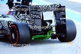Daniel Ricciardo (AUS) Red Bull Racing RB11 with flow-vis paint on the rear diffuser. 01.02.2015. Formula One Testing, Day One, Jerez, Spain.