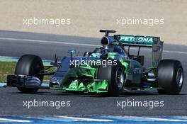 Nico Rosberg (GER) Mercedes AMG F1 W06 running flow-vis paint. 01.02.2015. Formula One Testing, Day One, Jerez, Spain.
