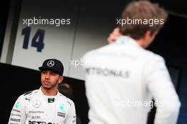 (L to R): Lewis Hamilton (GBR) Mercedes AMG F1 and team mate Nico Rosberg (GER) Mercedes AMG F1. 01.02.2015. Formula One Testing, Day One, Jerez, Spain.