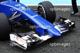 Sauber C34 front wing. 03.02.2015. Formula One Testing, Day Three, Jerez, Spain.