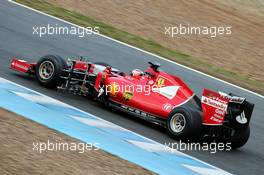 Kimi Raikkonen (FIN) Ferrari SF15-T running sensor equipment. 03.02.2015. Formula One Testing, Day Three, Jerez, Spain.