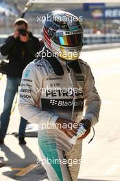 Lewis Hamilton (GBR) Mercedes AMG F1 arrives back in the pits. 04.02.2015. Formula One Testing, Day Four, Jerez, Spain.