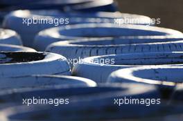 Tyre barrier. 04.02.2015. Formula One Testing, Day Four, Jerez, Spain.
