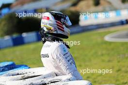 Lewis Hamilton (GBR) Mercedes AMG F1 stops on the circuit. 04.02.2015. Formula One Testing, Day Four, Jerez, Spain.