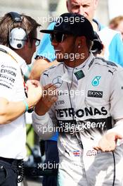 Lewis Hamilton (GBR) Mercedes AMG F1 on the grid. 27.09.2015. Formula 1 World Championship, Rd 14, Japanese Grand Prix, Suzuka, Japan, Race Day.