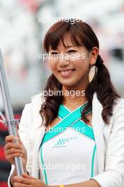Grid girl. 27.09.2015. Formula 1 World Championship, Rd 14, Japanese Grand Prix, Suzuka, Japan, Race Day.