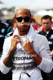 Lewis Hamilton (GBR) Mercedes AMG F1 on the grid. 27.09.2015. Formula 1 World Championship, Rd 14, Japanese Grand Prix, Suzuka, Japan, Race Day.