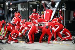 Kimi Raikkonen (FIN) Ferrari SF15-T makes a pit stop. 27.09.2015. Formula 1 World Championship, Rd 14, Japanese Grand Prix, Suzuka, Japan, Race Day.