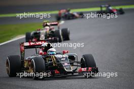 Romain Grosjean (FRA) Lotus F1 E23. 27.09.2015. Formula 1 World Championship, Rd 14, Japanese Grand Prix, Suzuka, Japan, Race Day.