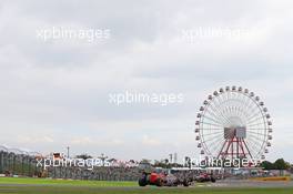 Max Verstappen (NLD) Scuderia Toro Rosso STR10 leads team mate Carlos Sainz Jr (ESP) Scuderia Toro Rosso STR10. 26.09.2015. Formula 1 World Championship, Rd 14, Japanese Grand Prix, Suzuka, Japan, Qualifying Day.
