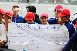 Young Sahara Force India F1 Team fans. 24.09.2015. Formula 1 World Championship, Rd 14, Japanese Grand Prix, Suzuka, Japan, Preparation Day.