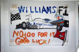 Banner for Williams. 24.09.2015. Formula 1 World Championship, Rd 14, Japanese Grand Prix, Suzuka, Japan, Preparation Day.