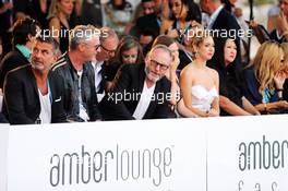 (L to R): Enrico Zanarini (ITA) Driver Manager; Eddie Irvine (GBR) and Liam Cunningham (IRE) Actor at the Amber Lounge Fashion Show. 22.05.2015. Formula 1 World Championship, Rd 6, Monaco Grand Prix, Monte Carlo, Monaco, Friday.
