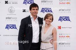 Toto Wolff (GER) Mercedes AMG F1 Shareholder and Executive Director with his wife Susie Wolff (GBR) Williams Development Driver at the Amber Lounge Fashion Show. 22.05.2015. Formula 1 World Championship, Rd 6, Monaco Grand Prix, Monte Carlo, Monaco, Friday.