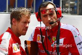 Sebastian Vettel (GER) Ferrari on the grid. 24.05.2015. Formula 1 World Championship, Rd 6, Monaco Grand Prix, Monte Carlo, Monaco, Race Day.