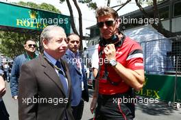 Graeme Lowdon (GBR) Manor Marussia F1 Team Chief Executive Officer with Jean Todt (FRA) FIA President on the grid. 24.05.2015. Formula 1 World Championship, Rd 6, Monaco Grand Prix, Monte Carlo, Monaco, Race Day.