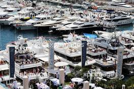 Boats in the scenic Monaco Harbour. 24.05.2015. Formula 1 World Championship, Rd 6, Monaco Grand Prix, Monte Carlo, Monaco, Race Day.