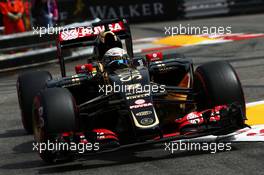Romain Grosjean (FRA) Lotus F1 E23. 23.05.2015. Formula 1 World Championship, Rd 6, Monaco Grand Prix, Monte Carlo, Monaco, Qualifying Day