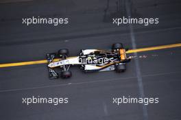 Sergio Perez (MEX) Sahara Force India F1 VJM08 sends sparks flying. 23.05.2015. Formula 1 World Championship, Rd 6, Monaco Grand Prix, Monte Carlo, Monaco, Qualifying Day