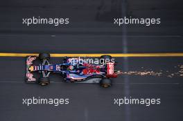 Max Verstappen (NLD) Scuderia Toro Rosso STR10 sends sparks flying. 23.05.2015. Formula 1 World Championship, Rd 6, Monaco Grand Prix, Monte Carlo, Monaco, Qualifying Day
