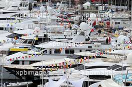 Boats in the scenic Monaco Harbour. 21.05.2015. Formula 1 World Championship, Rd 6, Monaco Grand Prix, Monte Carlo, Monaco, Practice Day.