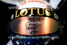 Helmet of Pastor Maldonado (VEN), Lotus F1 Team  21.05.2015. Formula 1 World Championship, Rd 6, Monaco Grand Prix, Monte Carlo, Monaco, Practice Day.