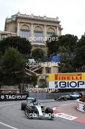 Nico Rosberg (GER) Mercedes AMG F1 W06 leads team mate Lewis Hamilton (GBR) Mercedes AMG F1 W06. 21.05.2015. Formula 1 World Championship, Rd 6, Monaco Grand Prix, Monte Carlo, Monaco, Practice Day.