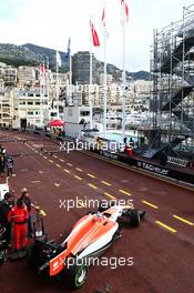 Will Stevens (GBR) Manor Marussia F1 Team leaves the pits. 21.05.2015. Formula 1 World Championship, Rd 6, Monaco Grand Prix, Monte Carlo, Monaco, Practice Day.