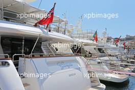 Boats in the scenic Monaco Harbour. 20.05.2015. Formula 1 World Championship, Rd 6, Monaco Grand Prix, Monte Carlo, Monaco, Preparation Day.